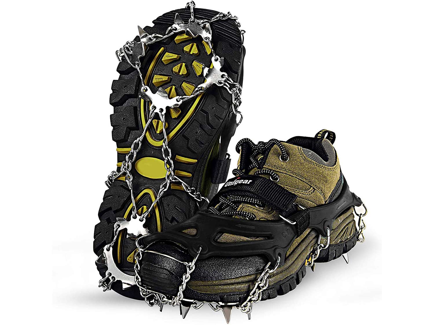 10X Ice Snow Climbing Anti Slip Shoe Spike Crampon Grips Cleats 10-Stud CovBICA 