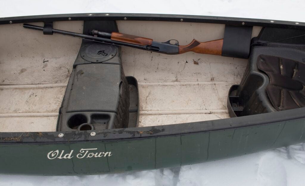 Canoe gun rack.