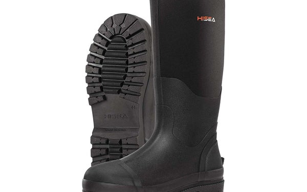HISEA Men's Work Boots Neoprene Rubber Rain Boots Muck Mud Boots Insulated Outsole