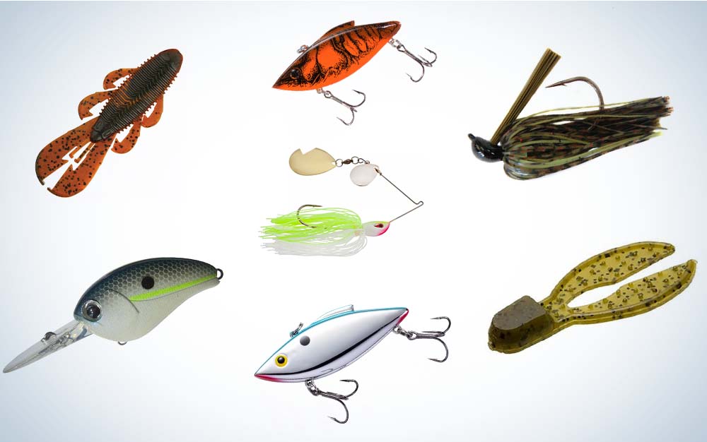 Collage of Bass fishing lures