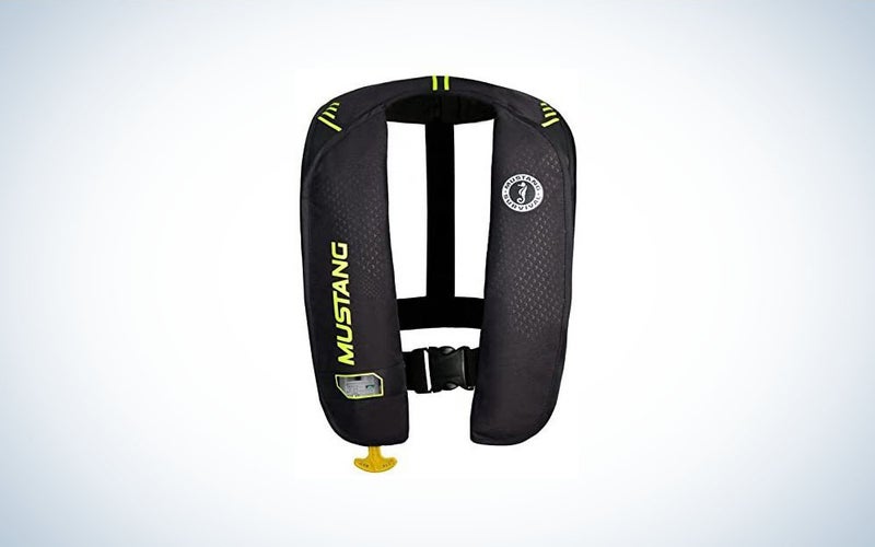 Black kayak life vest.