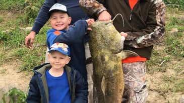 On His Very First Fish, 7-Year-Old Angler Catches One of the Biggest Catfish Ever in Tennessee