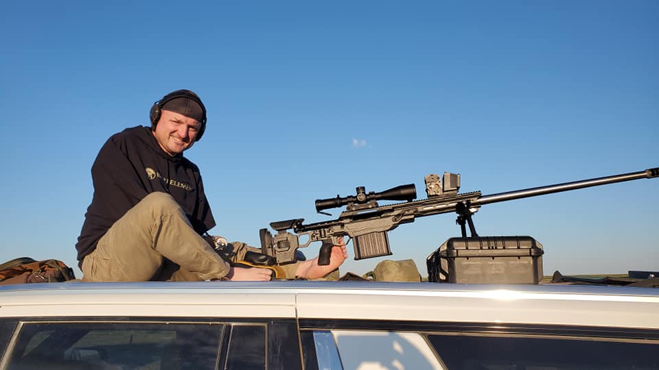 ELR shooter with long-range rifle.