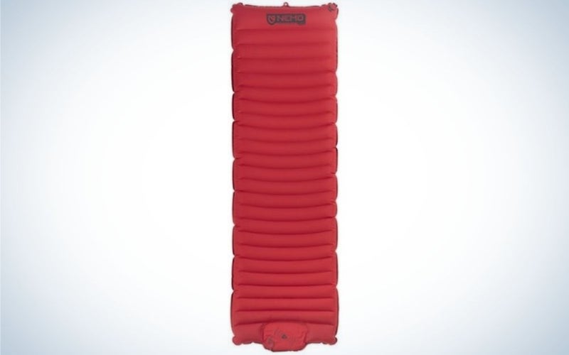 Red sleeping pad for camping is one of the best Father's Day gifts for outdoorsmen