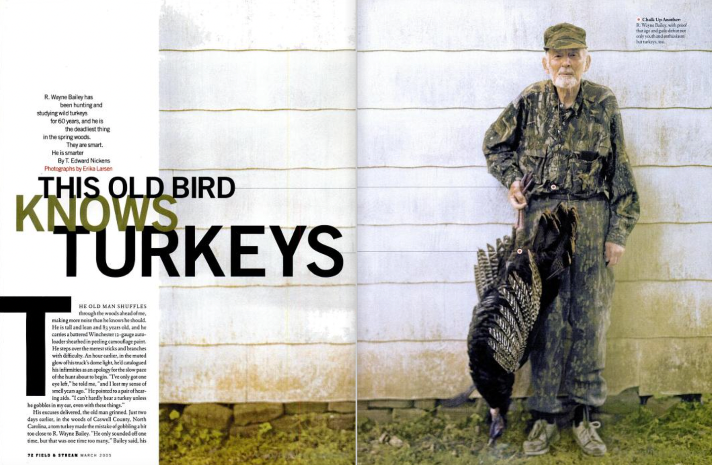 turkey hunter Wayne Bailey poses with a wild turkey.