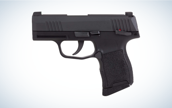Sig Sauer P365 BB Blowback Air Pistol on gray and white background