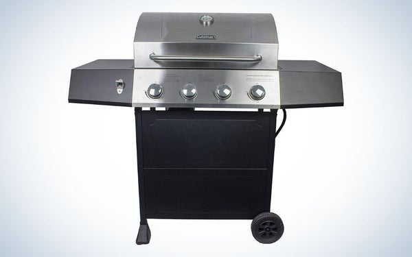 Black gas grill with stainless steel lid with four burners the best prime days deals on grills