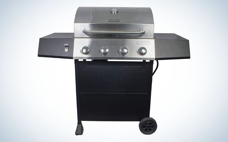 Black gas grill with stainless steel lid with four burners the best prime days deals on grills