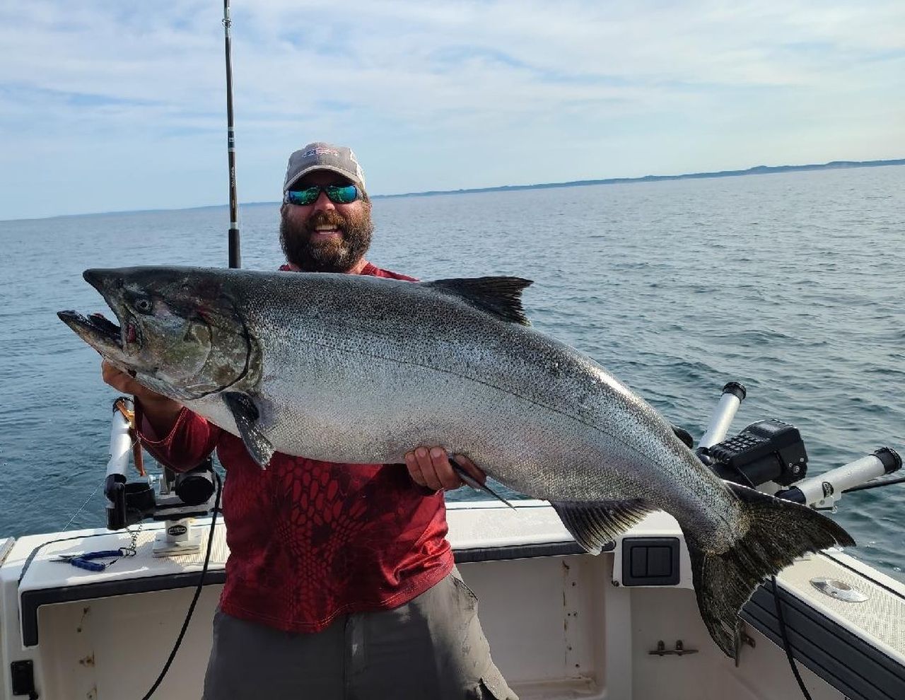 Nate Wellman with his 39-pound Lake Michigan king.