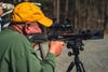 photo of tester shooting the Barnett Raptor crossbow