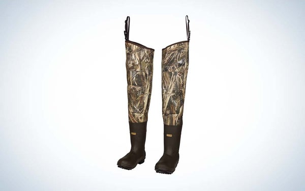 Cabela's 5mm Armor Flex Lug Sole are the best hip waders for hunting.
