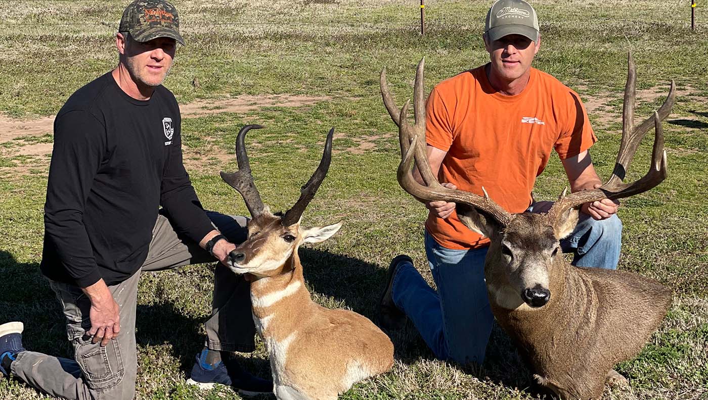 Smith twins with trophy pronghorn and mule deer