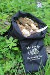 mushroom hunting bag and knife.