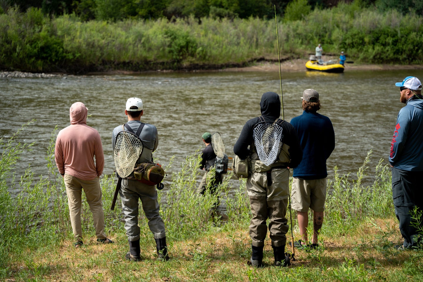 The participants at this men's fishing retreat were nothing but supportive of each other on the water. 