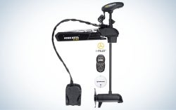 Black trolling motor with universal sonar 2 and i-Pilot GPS