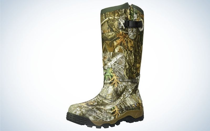 Realtree edge, knee high rubber hunting boot