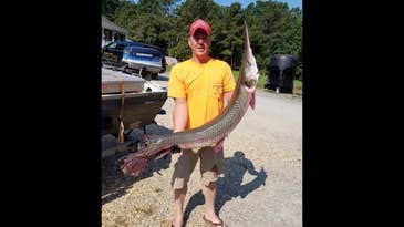 Virginia Bowfisherman Arrows Monster 4.5-Foot State-Record Longnose Gar