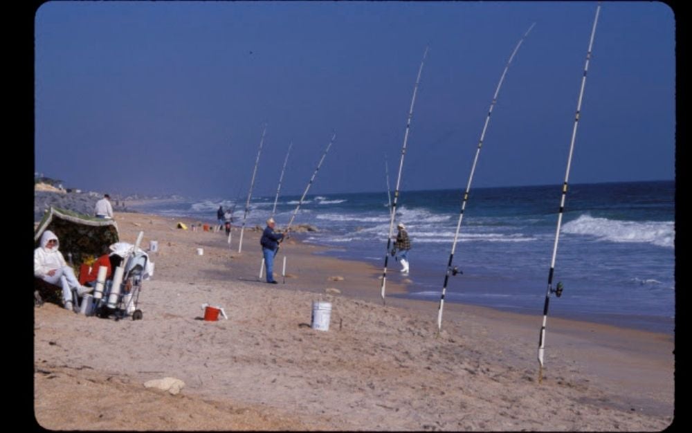 Rod holders are mandatory when setting out rods to fish the surf.