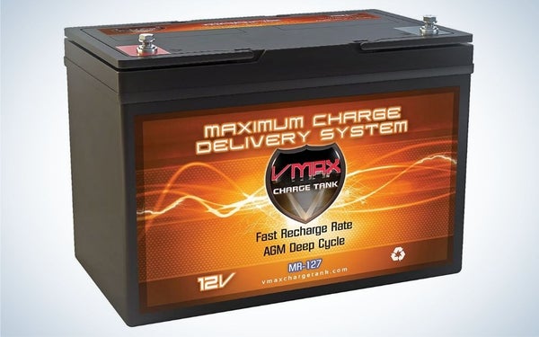 The VMAX MR127 is the best budget trolling motor battery.