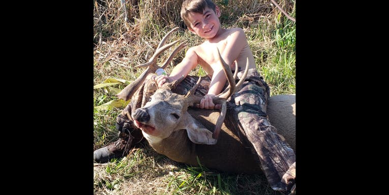 8-Year-Old Kills Awesome Triple Drop-Tine Buck in Iowa