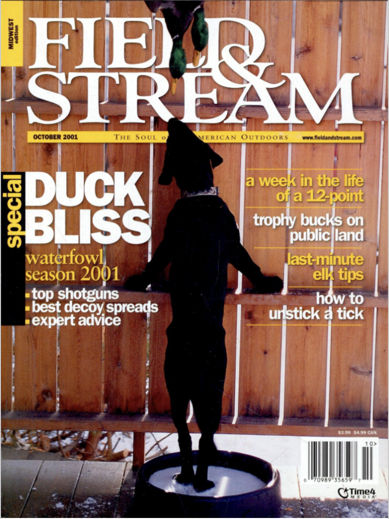 October 2001 cover of Field & Stream magazine