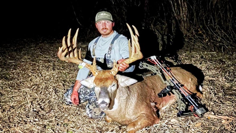 hunter with big Kansas buck