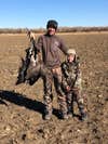 Author and son with Canada geese