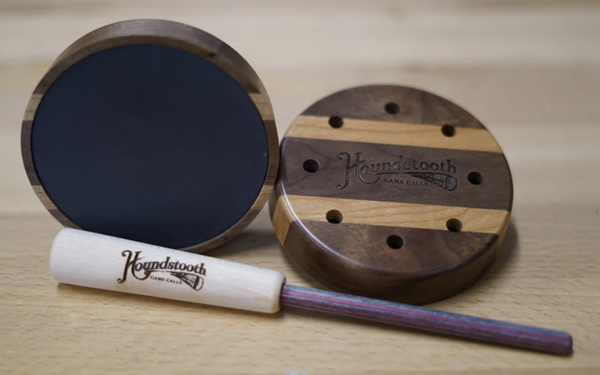 Houndstooth Game Calls Dixie Hen Slate Turkey Call on wood table