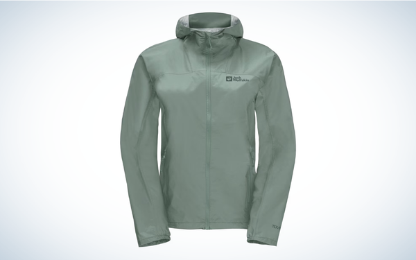 Jack Wolfskin Prelight 2.5L Jacket on gray and white background
