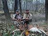 Jim Thiel (left) and Adam Thiel (right) are all smiles after recovering the buck.