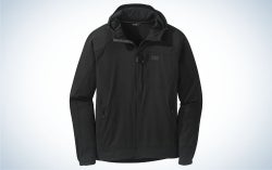 Outdoor Research Ferrosi Hooded Jacket for men is the best hiking jacket for summer.