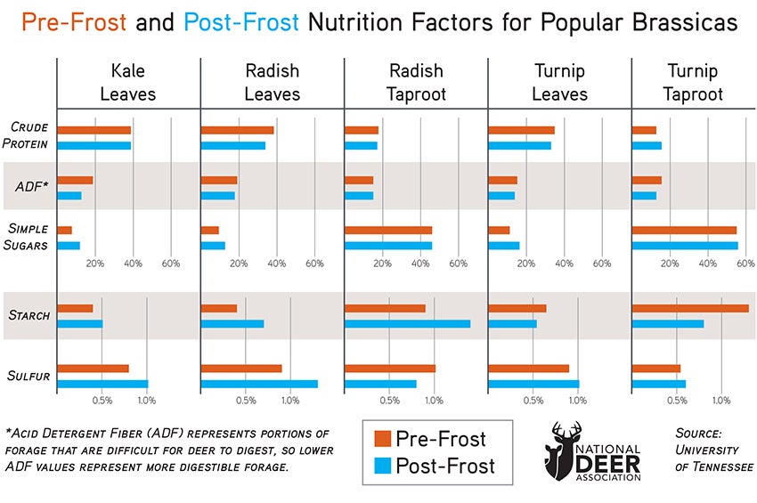 an illustrated chart on sugar content in deer forage