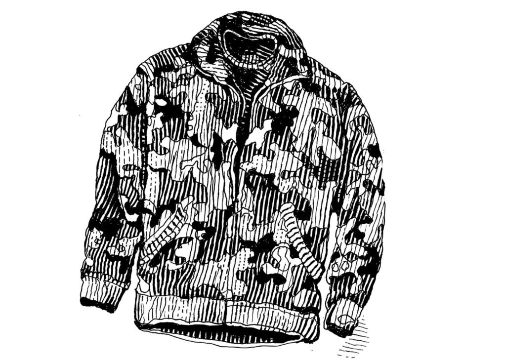 illustration of camo jacket