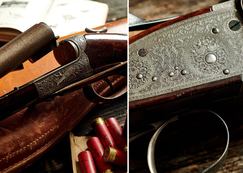 photo of engravings on shotguns