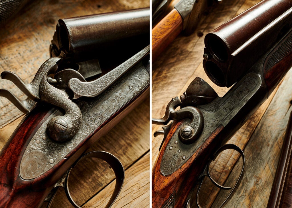 close-up photos of shotguns with unusual actions
