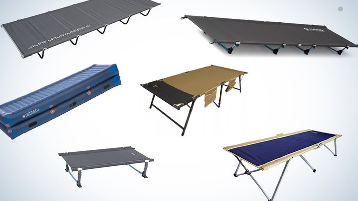 Collage of camping cots