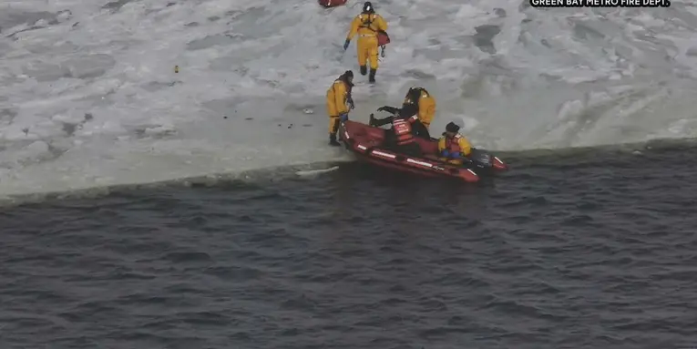 40 Ice Fishermen Rescued After Floe Breaks Away from Lake Michigan Shoreline