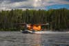 Taking off from a lake in the Canadian wilderness in an iconic Beaver float plane. Adventure begins.
