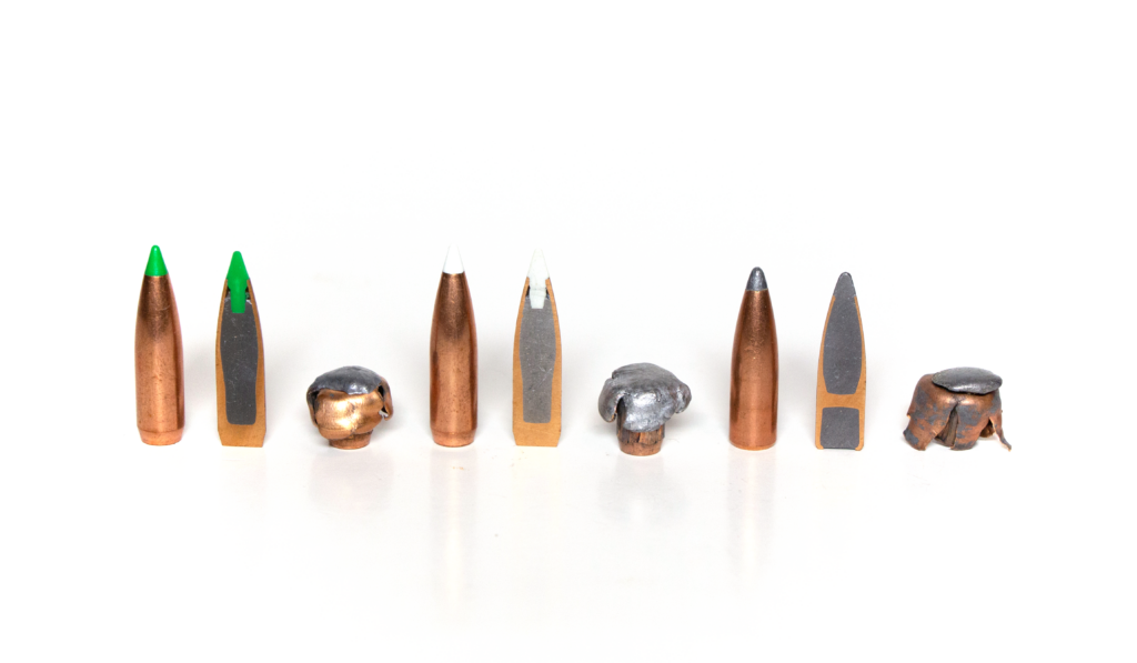 photo of three shot and unshot bullets