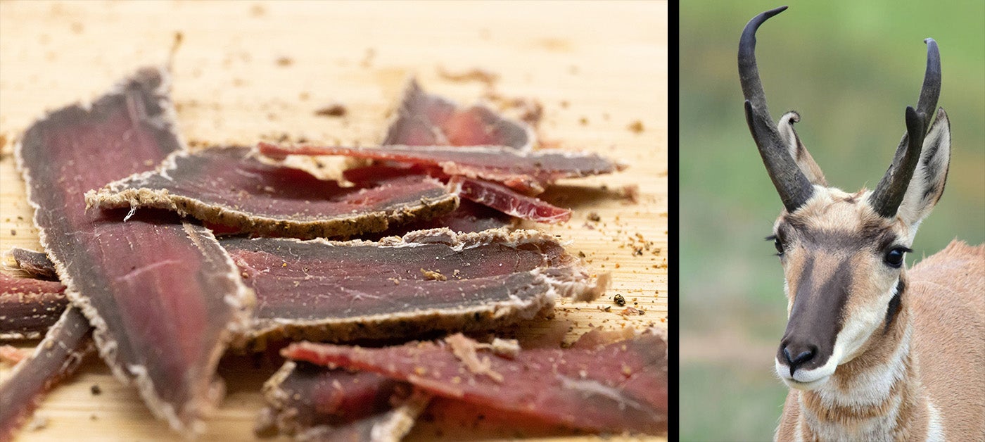 left: beef jerky right: pronghorn