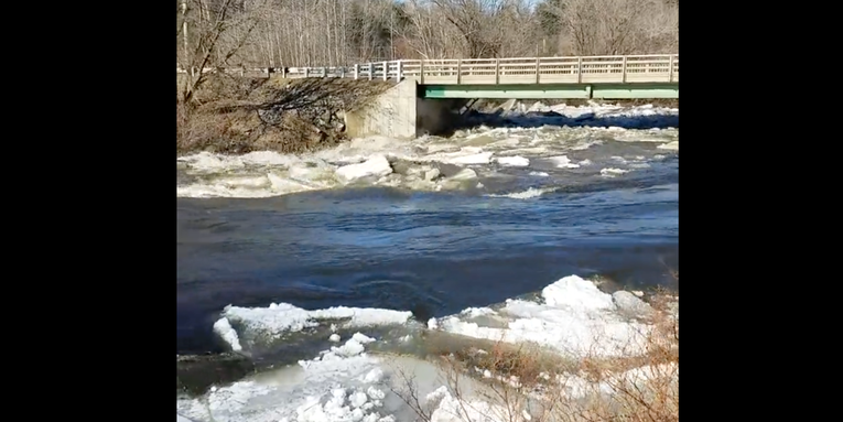 Video: Ice Jam Release Turns New England River into a Raging Torrent