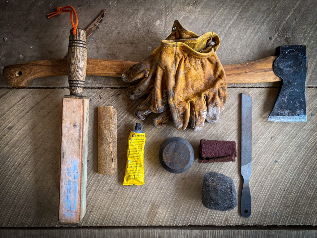 Tools needed to sharpen an Axe, Field & Stream
