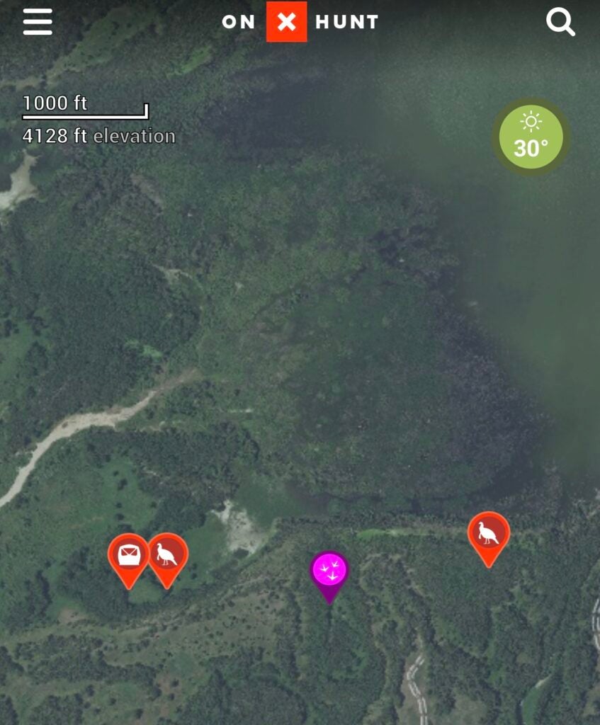 screen shot of mapping app