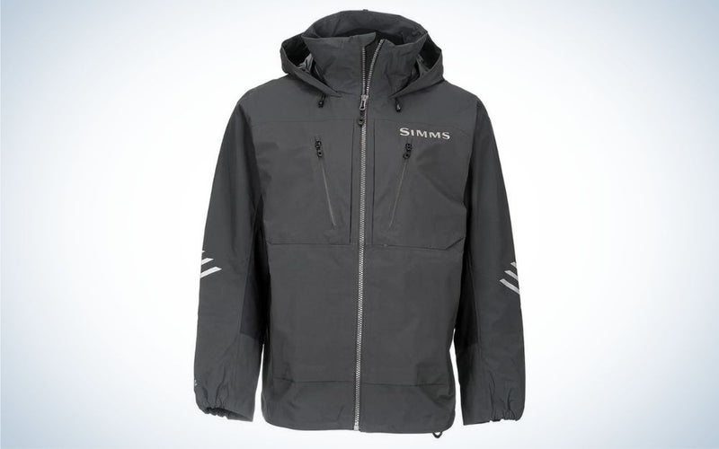 Simms Pro Dry Fishing Jacket is the best breathable rain gear for fishing.