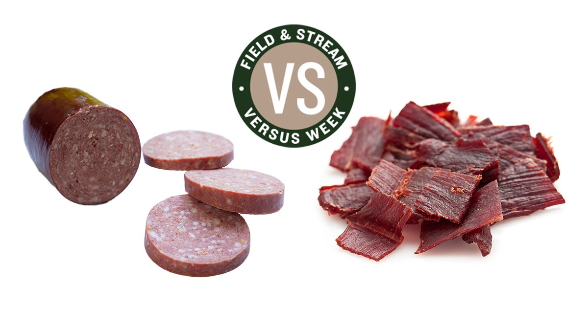 Is jerky or summer sausage the better pick for a deer camp snack? 