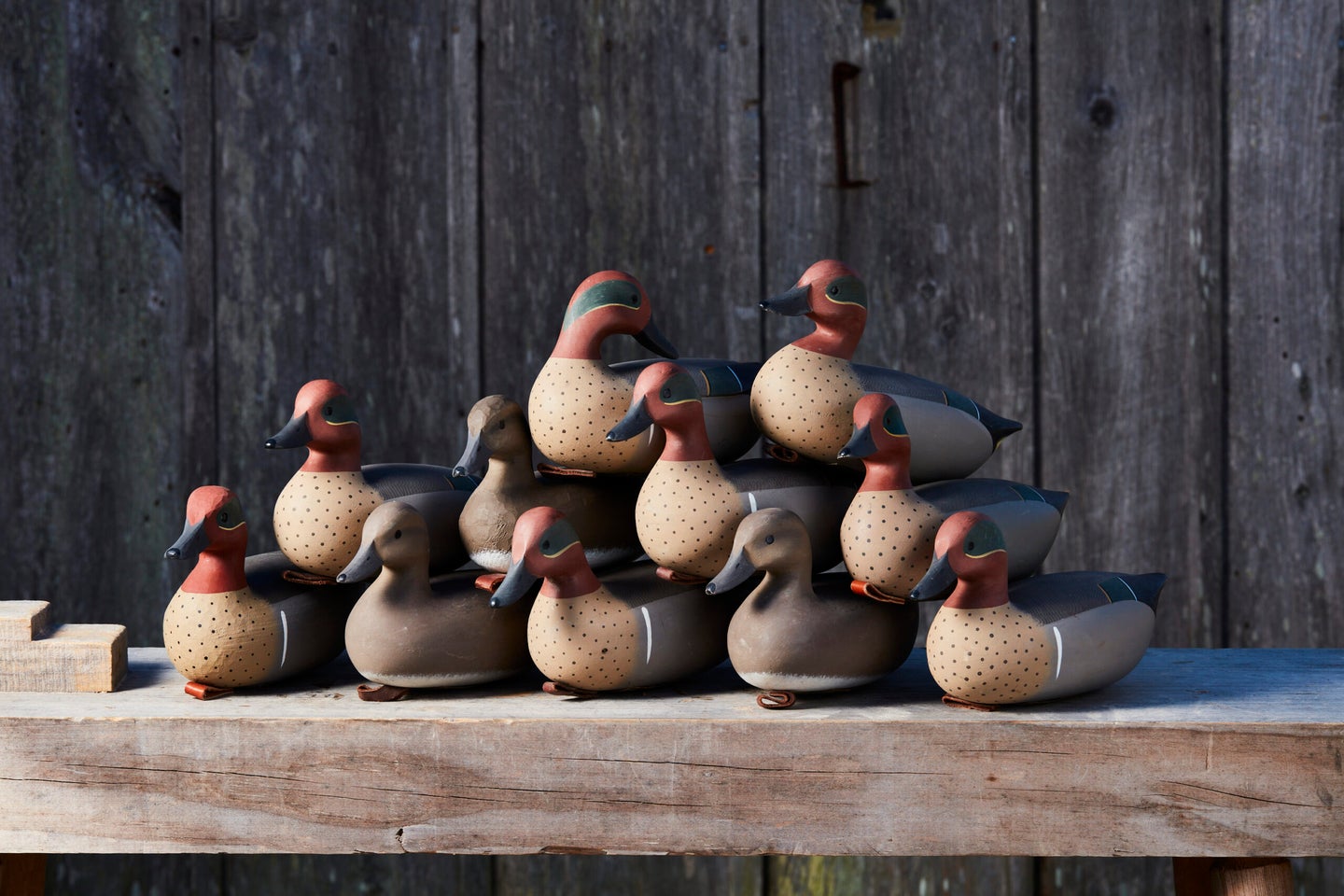 Hand carved teal decoys