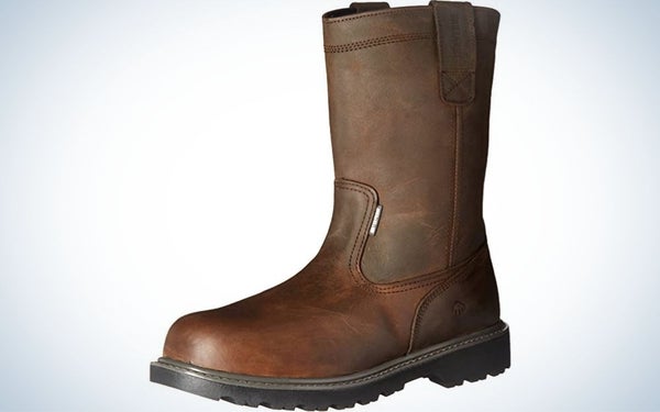 Wolverine Menâs Floorhand Steel-Toe Wellington Boot are the best pull on work boots.