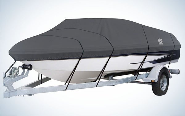 Classic Accessories StormPro Boat Cover is the best boat cover for outdoor storage.