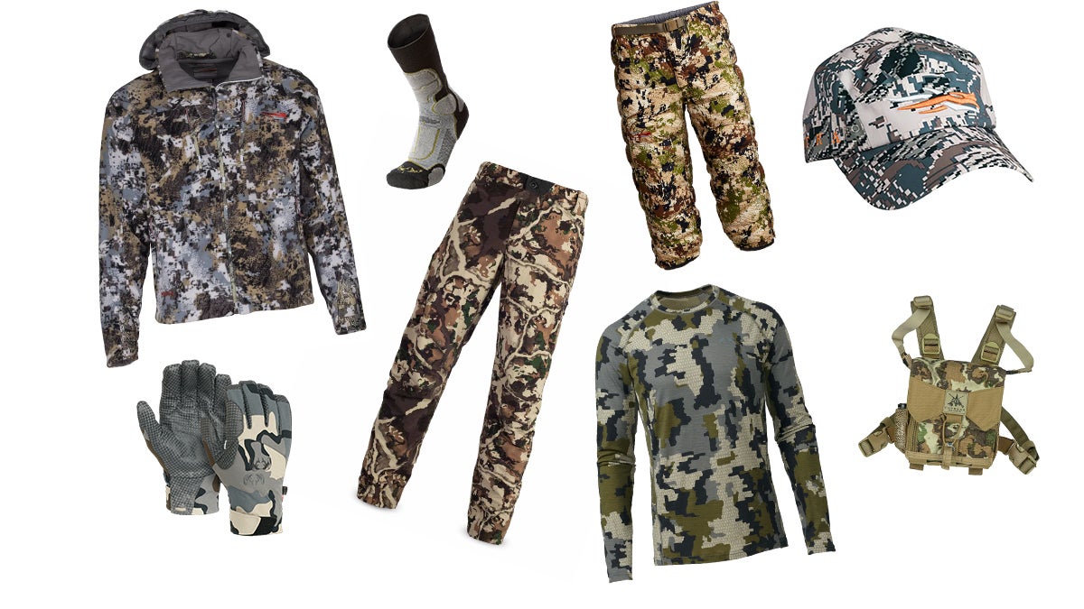 Hunting clothes on a white background