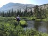 angler fishing in high alpine creek